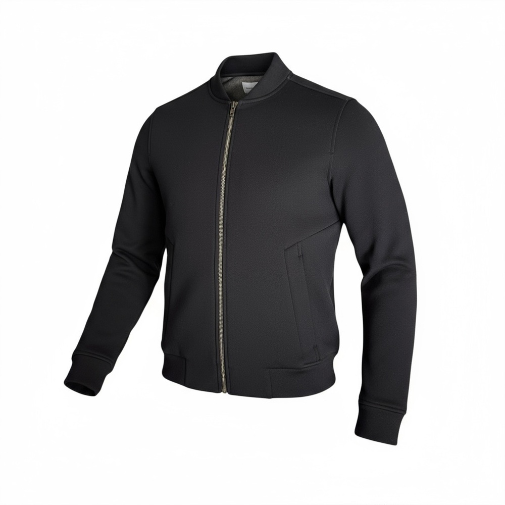 Ministry of Supply Black Fleece Lined Bomber Jacket
